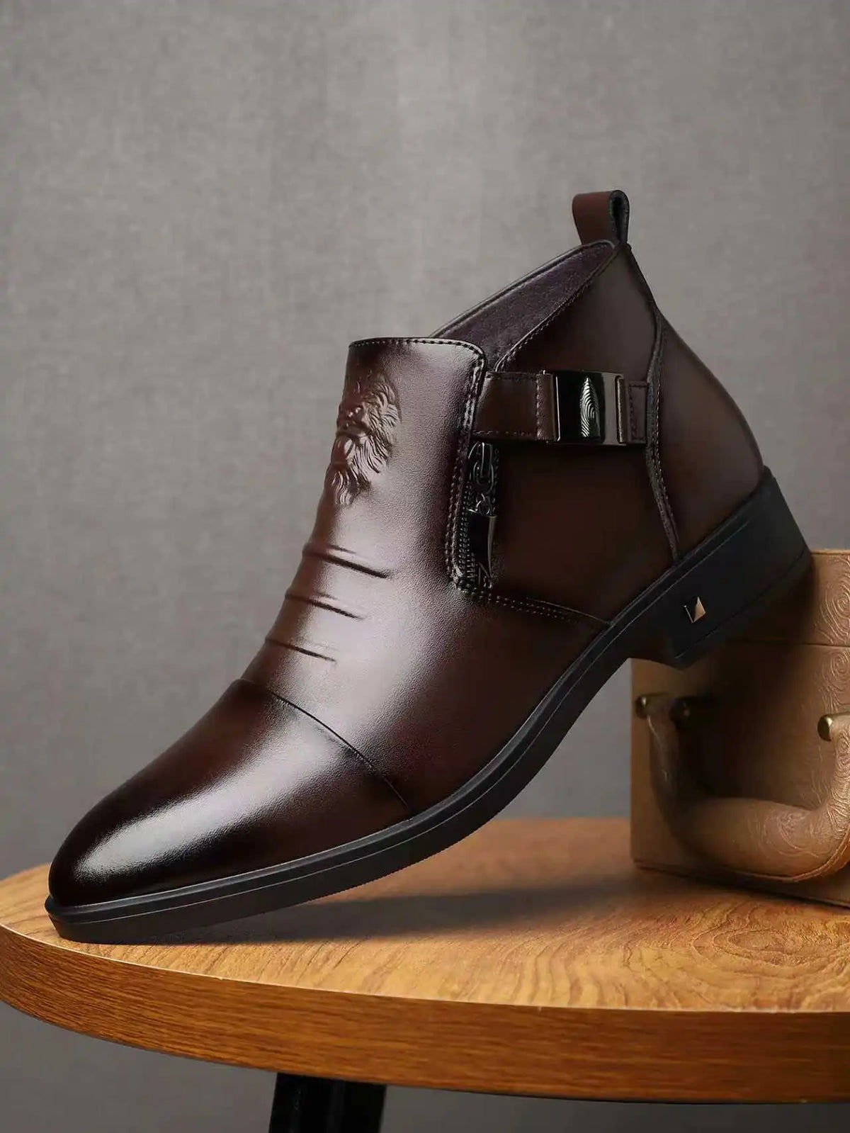 QRLQRL New Platform Leather Chelsea Boots for Men Fashion Soft-soled Men's Luxury Dress Shoes Autumn Winter Male Ankle Boots