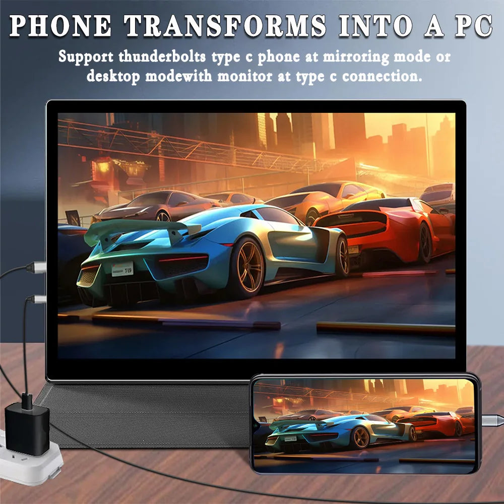 OLED Portable Monitor 10.5' 2k TouchScreen, Raspberry Pi Monitor, SRGB 100%, Dual USB-C, HDMI for Laptop Mac Phone PS4/5 Switch
