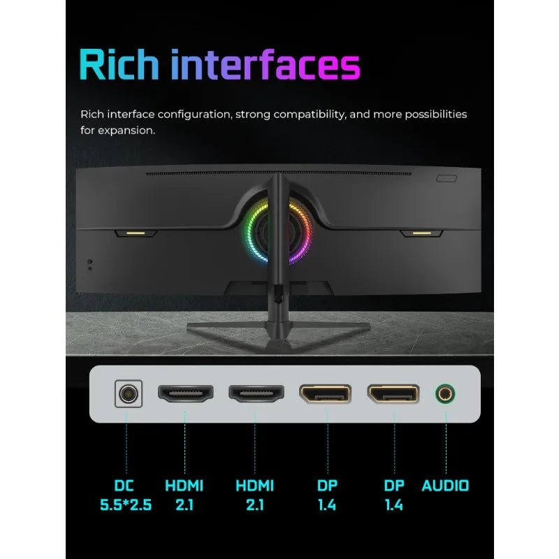 5120*1440 5K Ultra Wide Curved Gaming Monitor 49 Inch VA Panel 120Hz 1MS HDR DP Interface PC Lcd for Desktop Gaming
