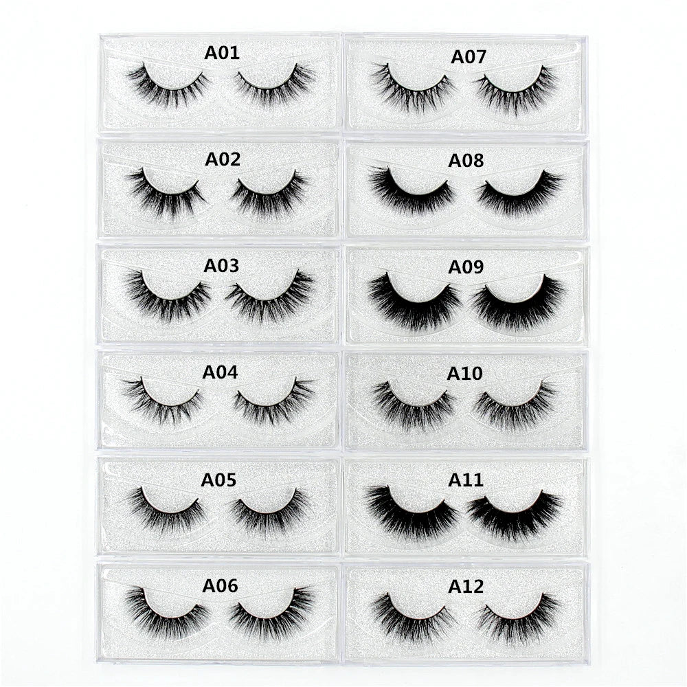 LEHUAMAO Mink Lashes 3D False Eyelashes Natural Makeup Mink Eyelash Extension Make Up Real Siberian Mink Full Strip Eyelashe A01