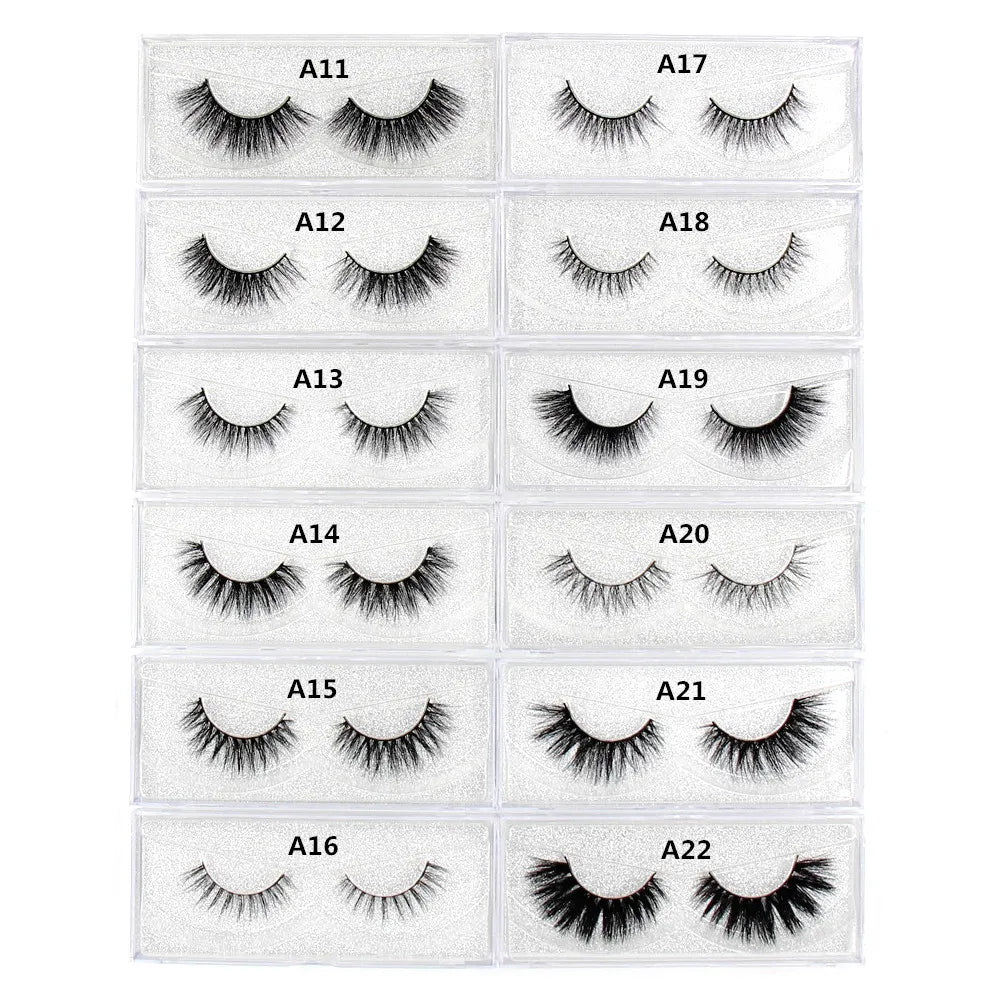 LEHUAMAO Mink Lashes 3D False Eyelashes Natural Makeup Mink Eyelash Extension Make Up Real Siberian Mink Full Strip Eyelashe A01