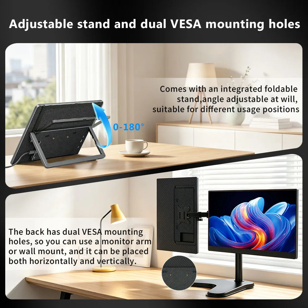 MAFNKOU 16'' 2.5K Portable Monitor 144Hz Gaming Display USB-C HDMI HDR IPS Screen Extender For Laptop PC Mac Xbox