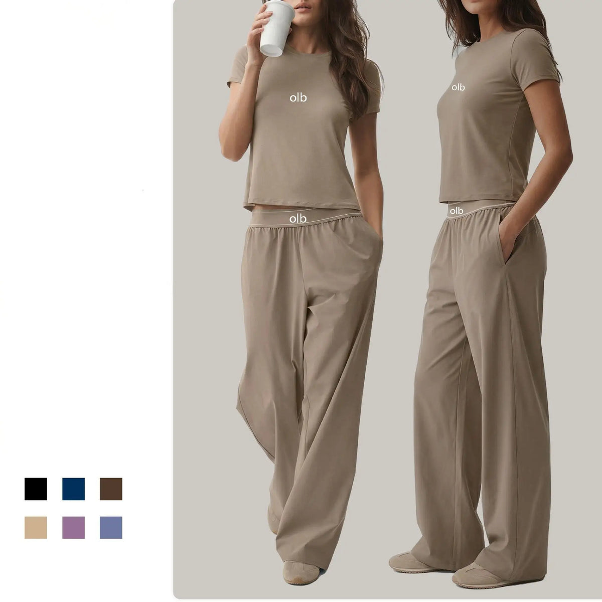 Naked yoga set, quick drying fitness pants, straight leg sports pants set, women's yoga suit, round neck short sleeved