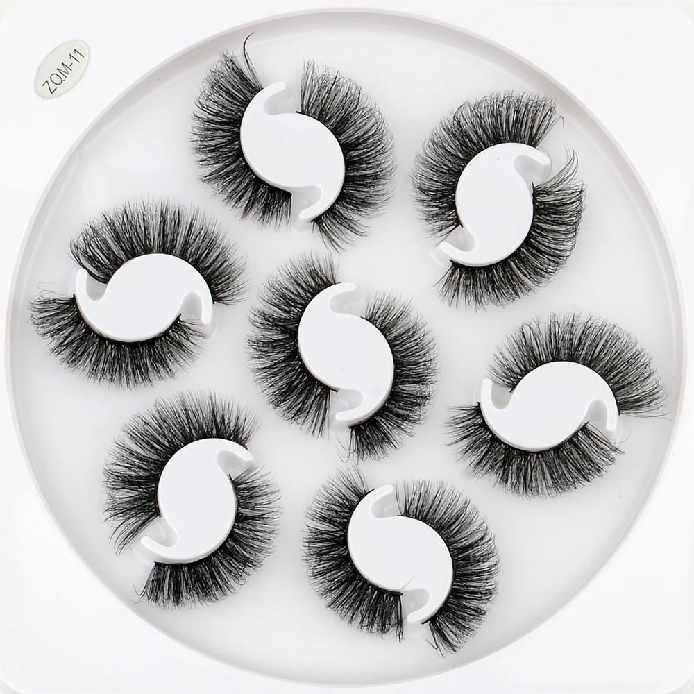 7/10 Pairs Faux Mink Strip Lashes 3D Mink Eyelashes Reusable Fluffy Make Up False Lashes extenstion