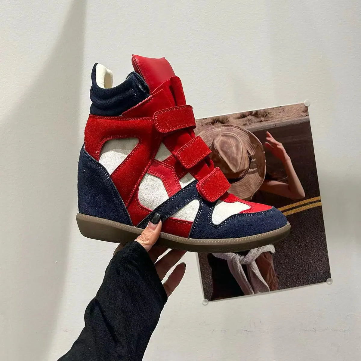 Women's Ankle Boots New 2026 Genuine Leather High Platform Sneakers Fashionable 8CM Wedge Heels Snow Boots Design Women Shoes