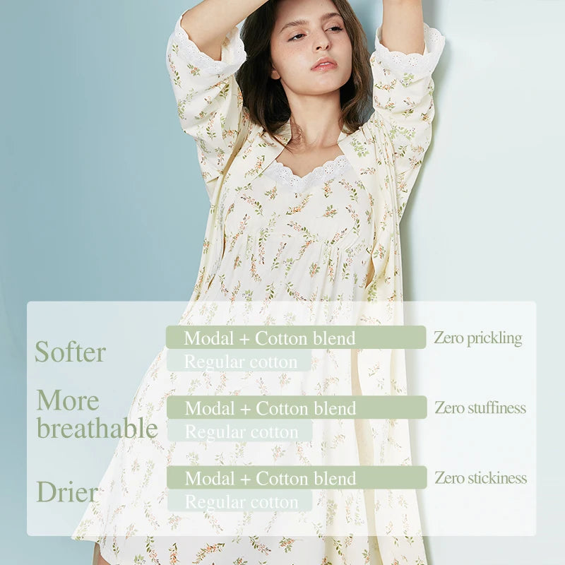 SUJIIN Women's Pajamas and Robes Casual Modal Floral Cami Dress Pajamas Sets 2026 Summer Casual Loungewear 2 Piece Set XJ017