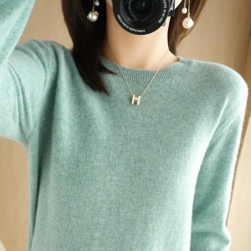 2026 Women Sweater Spring Autumn Long Sleeve O-neck Pullovers Warm Bottoming Shirts Korean Fashion Sweater Knitwear Soft Jumpers