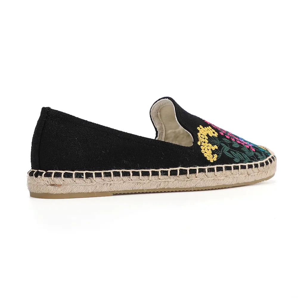 Espadrilles  Women's Casual Flats Shoes with Embroidered Hemp Flat Platform, Round Toe Spring/Autumn Comfortable