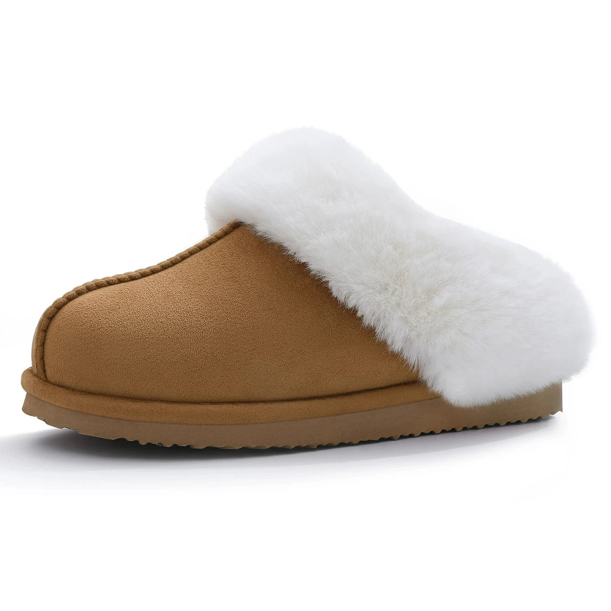 Crestar Women Fashion Fur Suede Slipper High Quality Fluffy Plush Faux Fur Soft Slippers Winter Indoor Home Cozy Cotton Slippers