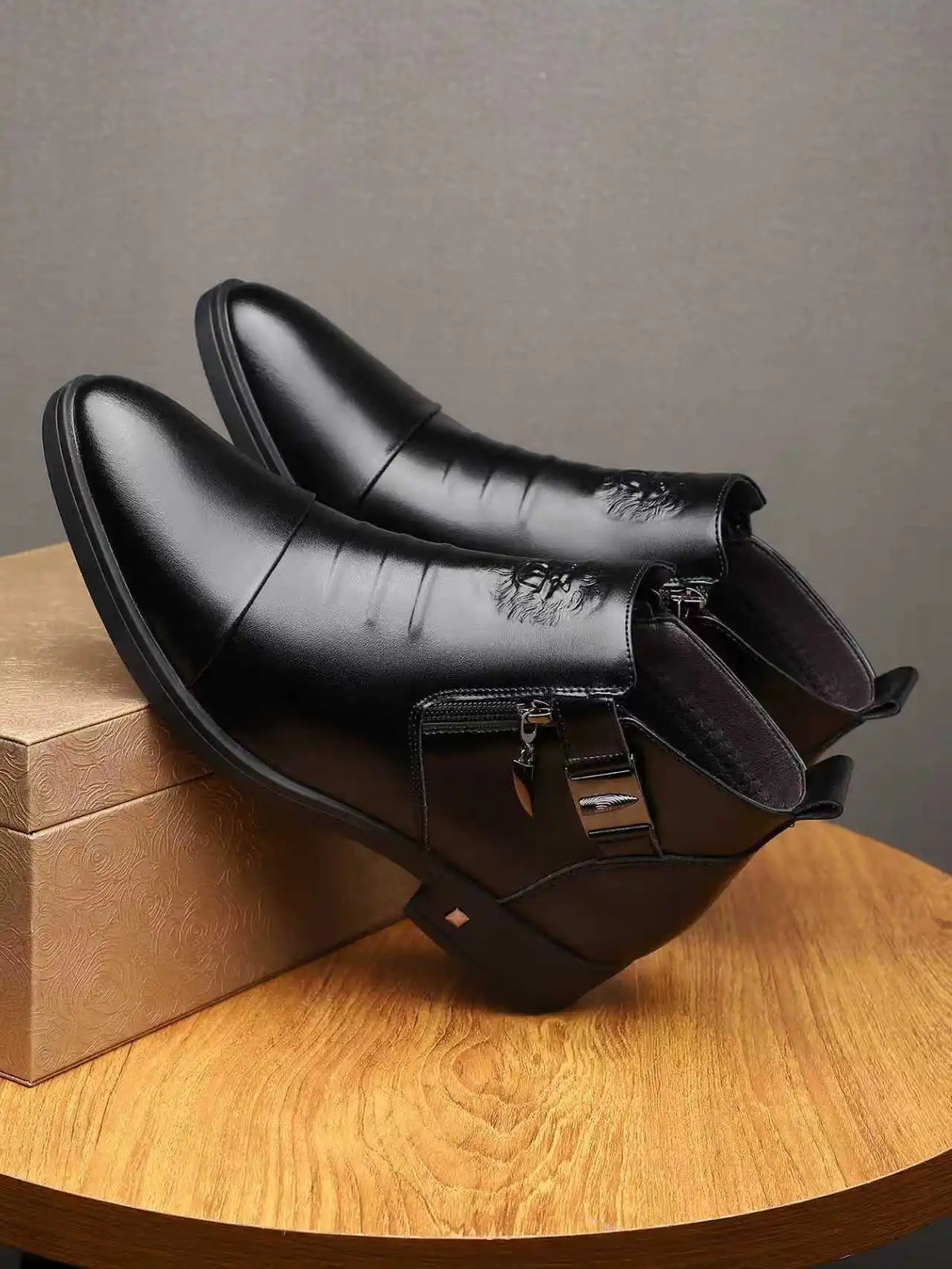 QRLQRL New Platform Leather Chelsea Boots for Men Fashion Soft-soled Men's Luxury Dress Shoes Autumn Winter Male Ankle Boots