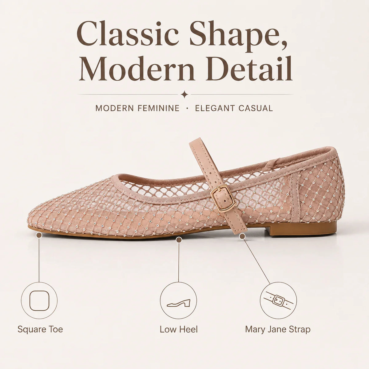 2026 Women's Mesh Ballet Flats Pointed Toe Breathable Flat Shoes Elegant Casual Slip On Shoes For Office Travel