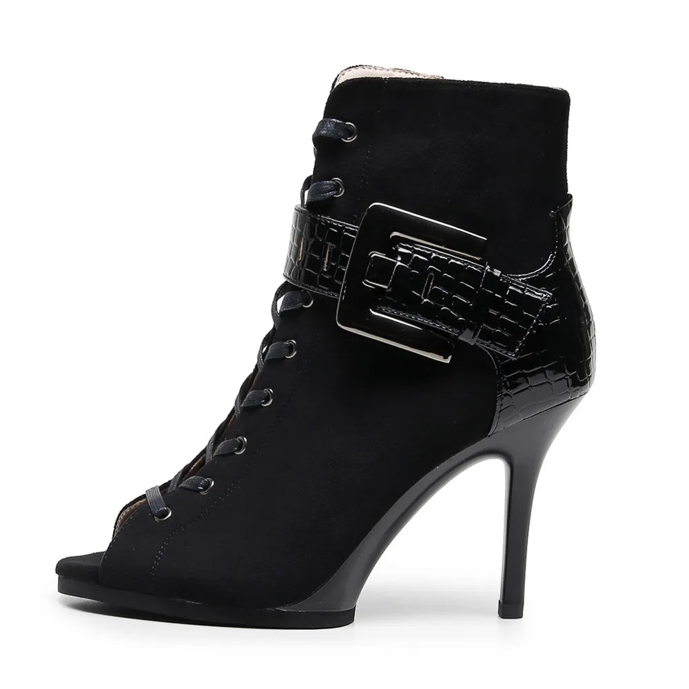 High Women Black Heels Trend Stilettos Jazz Dance Woman Shoes Latin Dancing Street Sexy Stilettos Booties Plus Size