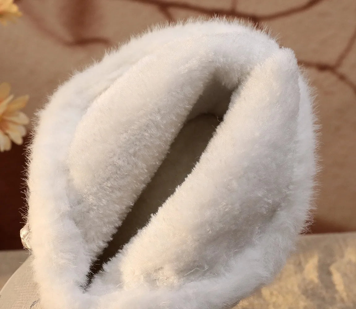Casual Botas Mujer Embroidered Ethnic Hanfu Shoes Women Botines Ankle Boots Winter Warm Faux Fur Fairy Shoe Woman Zapatos Ladies