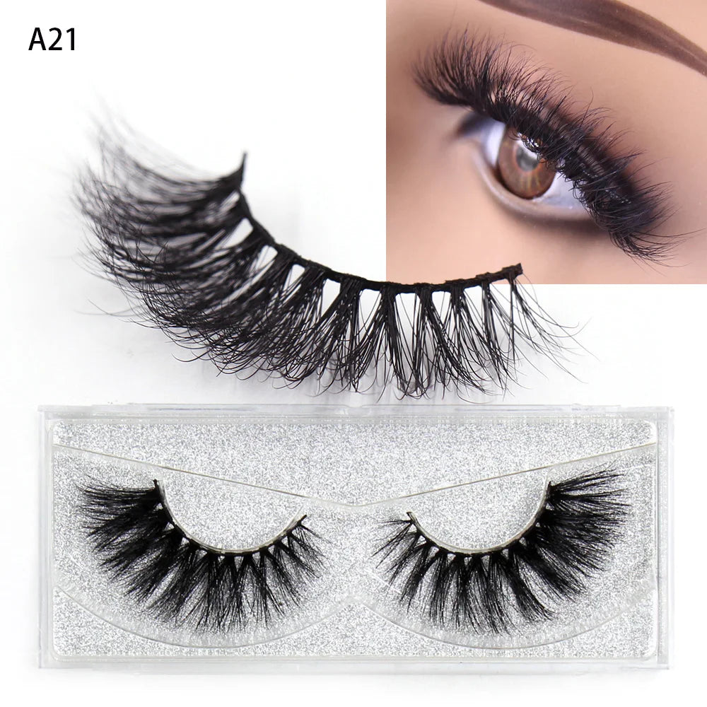 LEHUAMAO Mink Lashes 3D False Eyelashes Natural Makeup Mink Eyelash Extension Make Up Real Siberian Mink Full Strip Eyelashe A01