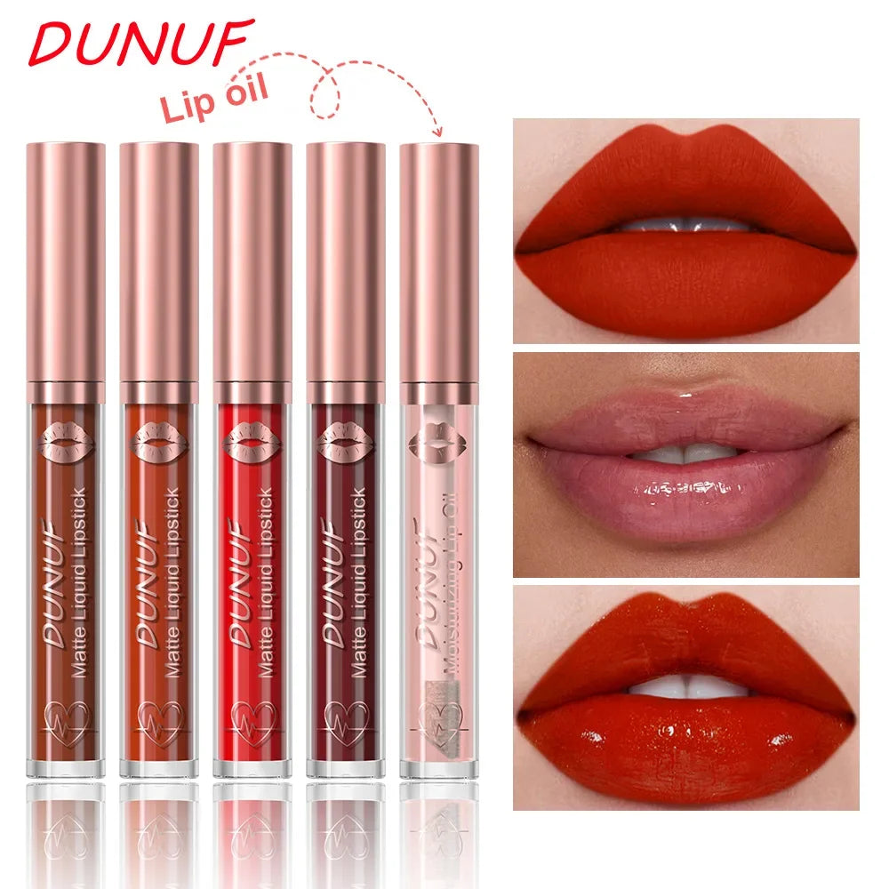 18 Color Waterproof Lip Gloss Nude Apricot Matte Liquid Lipstick Transparent Lip Oil Sexy Rose Red Velvet Matte Lipstick Make Up