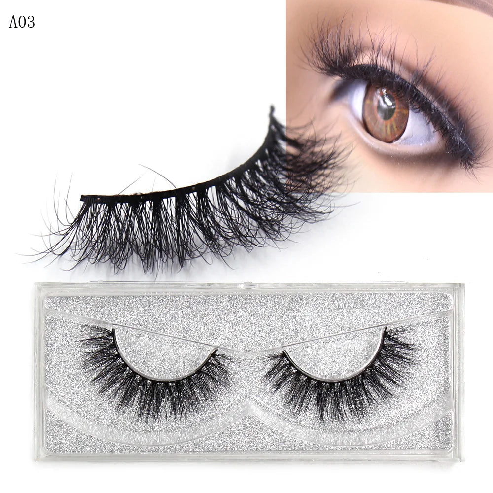 LEHUAMAO Mink Lashes 3D False Eyelashes Natural Makeup Mink Eyelash Extension Make Up Real Siberian Mink Full Strip Eyelashe A01