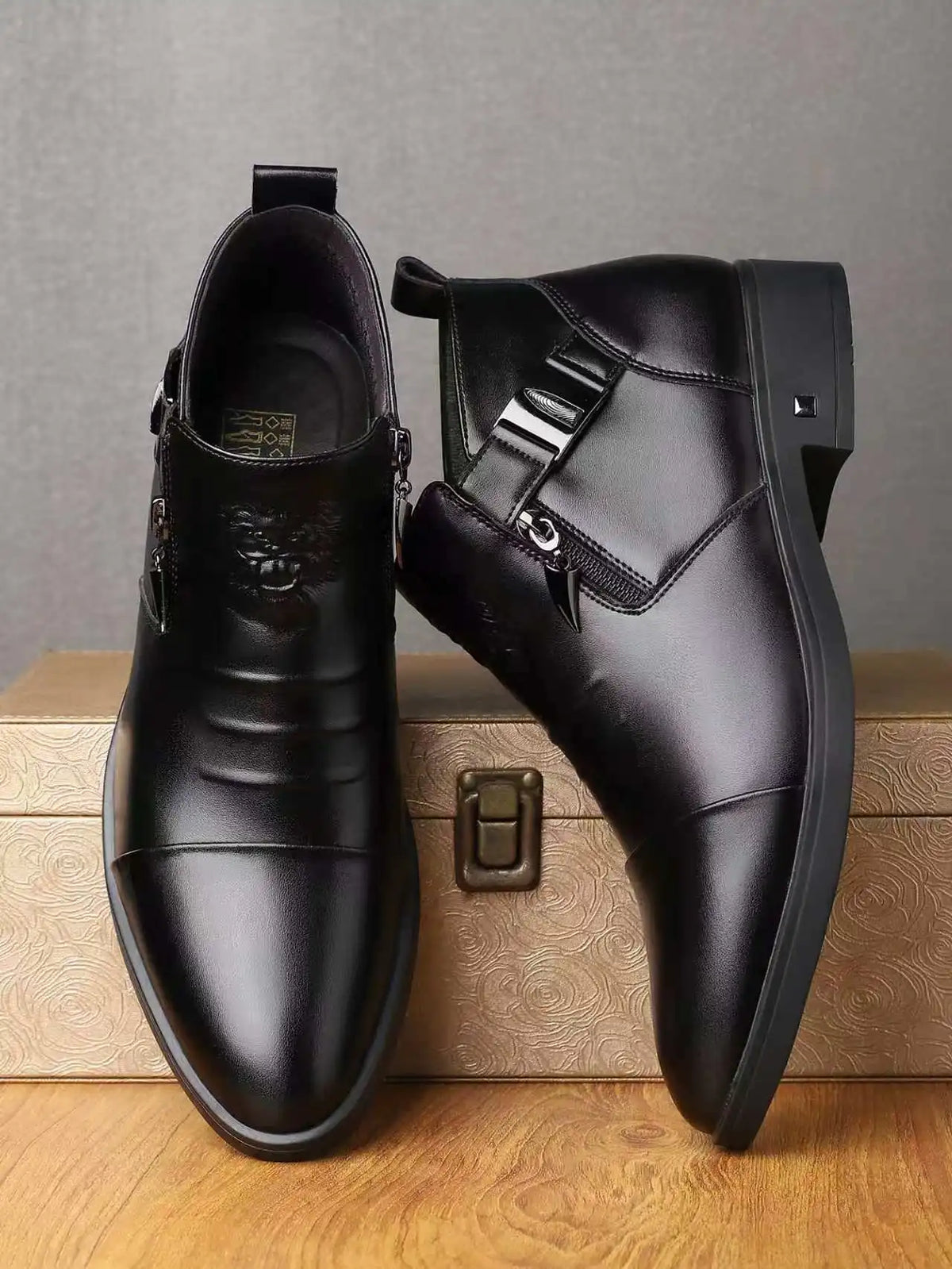 QRLQRL New Platform Leather Chelsea Boots for Men Fashion Soft-soled Men's Luxury Dress Shoes Autumn Winter Male Ankle Boots