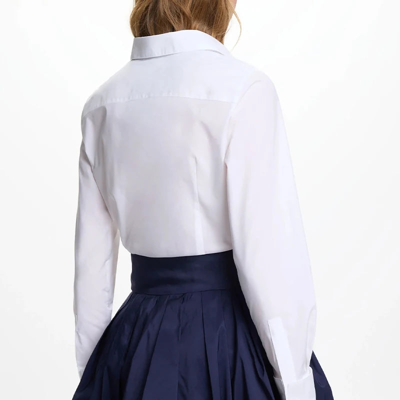 CH Women's Casual Cotton Blouse with Streetwear Style and Simple Design - Suitable for Office Wear - A Fashionable and Trendy To