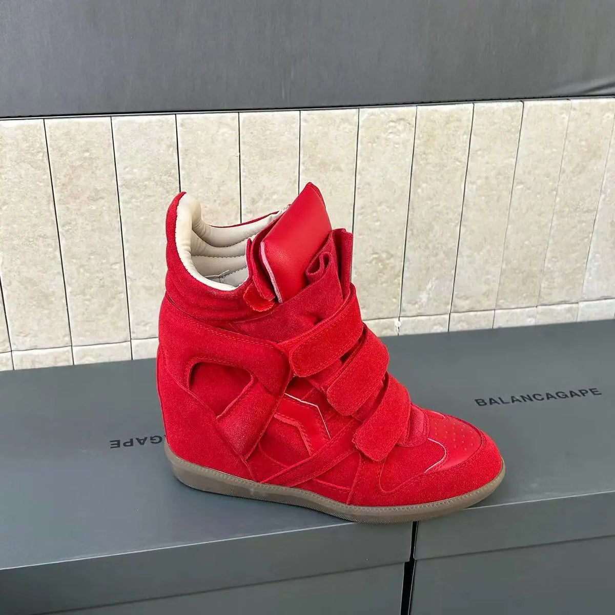 Women's Ankle Boots New 2026 Genuine Leather High Platform Sneakers Fashionable 8CM Wedge Heels Snow Boots Design Women Shoes