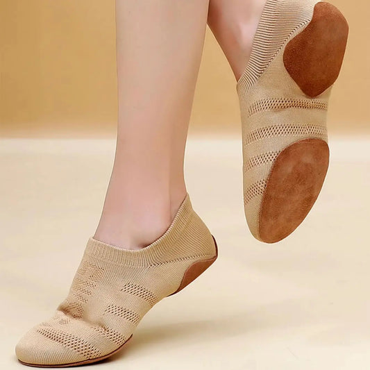 Women Aerobics Dance Shoes Ladies Gymnastics Yoga Shoes Ballroom Ballet Jazz Shoes Mesh Flat Practice Girls Dance Sneakers