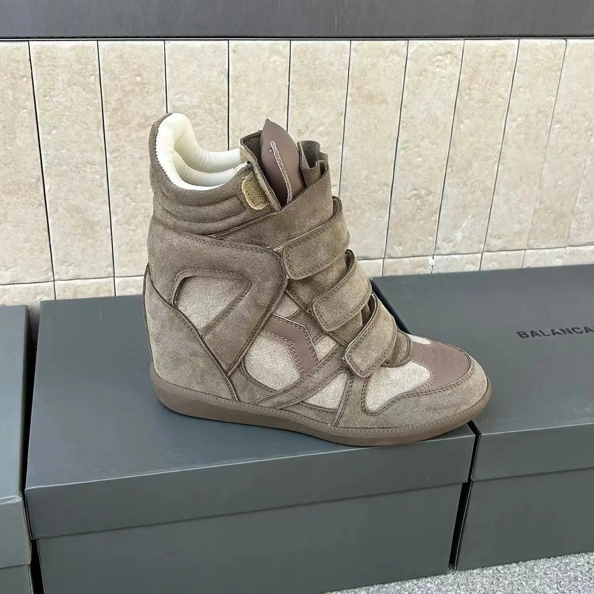 Women's Ankle Boots New 2026 Genuine Leather High Platform Sneakers Fashionable 8CM Wedge Heels Snow Boots Design Women Shoes