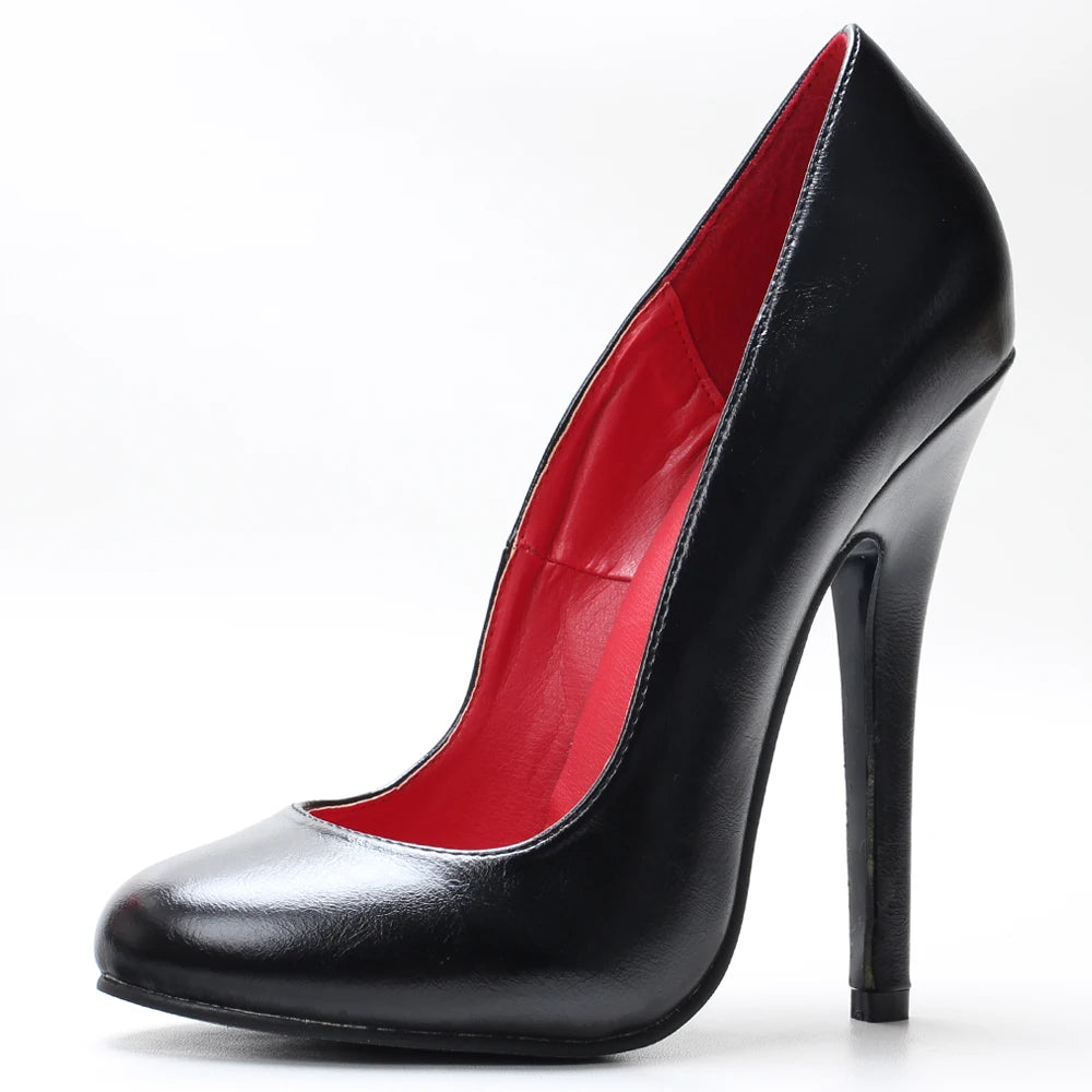 5.5 Inch Stiletto Ultra High Unisex OldHollywood Vintage Fashion Round Toe Pump Plus Size Shoes