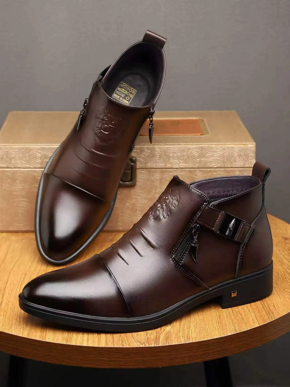 QRLQRL New Platform Leather Chelsea Boots for Men Fashion Soft-soled Men's Luxury Dress Shoes Autumn Winter Male Ankle Boots