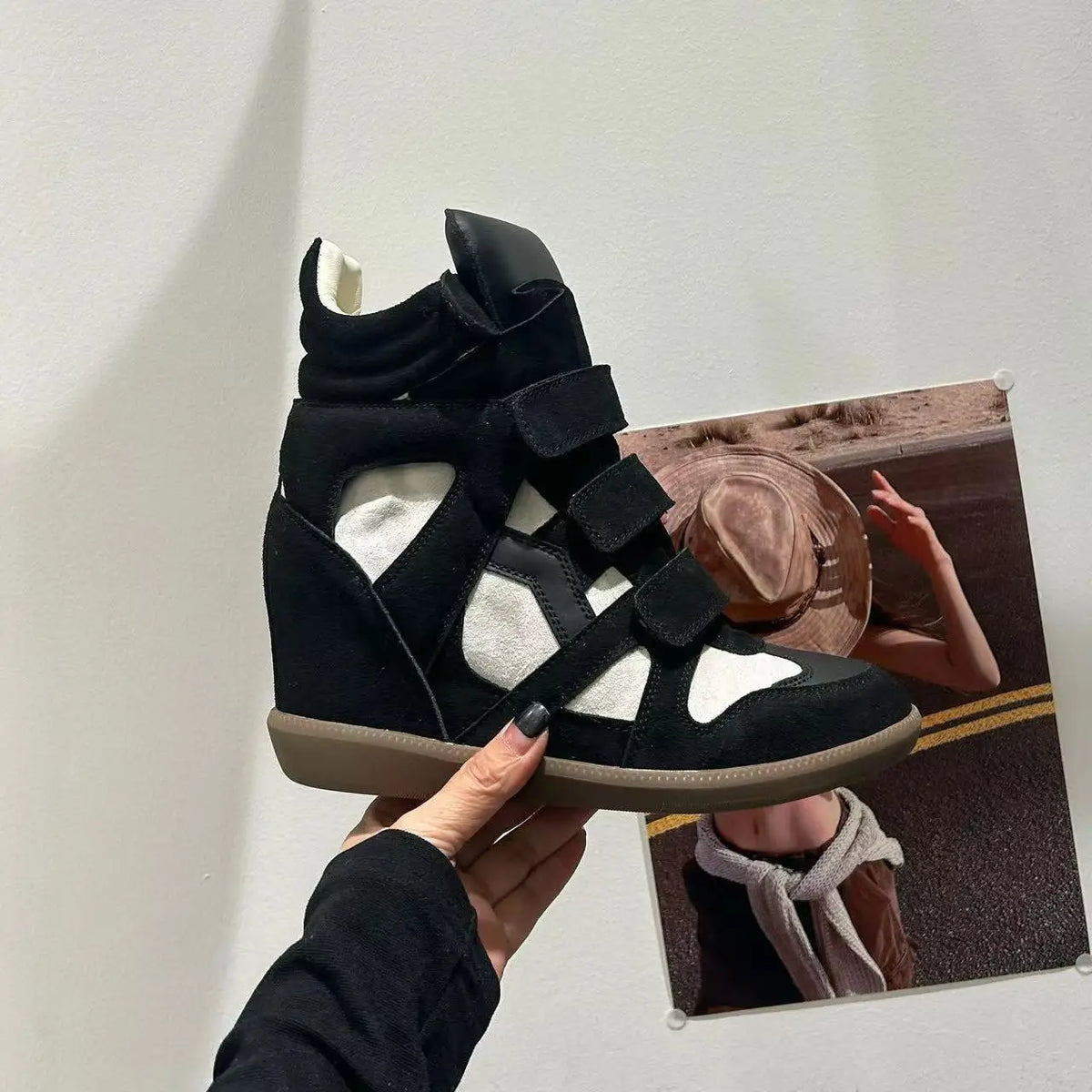 Women's Ankle Boots New 2026 Genuine Leather High Platform Sneakers Fashionable 8CM Wedge Heels Snow Boots Design Women Shoes