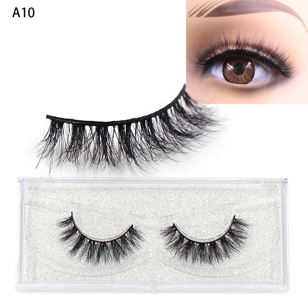 LEHUAMAO Mink Lashes 3D False Eyelashes Natural Makeup Mink Eyelash Extension Make Up Real Siberian Mink Full Strip Eyelashe A01