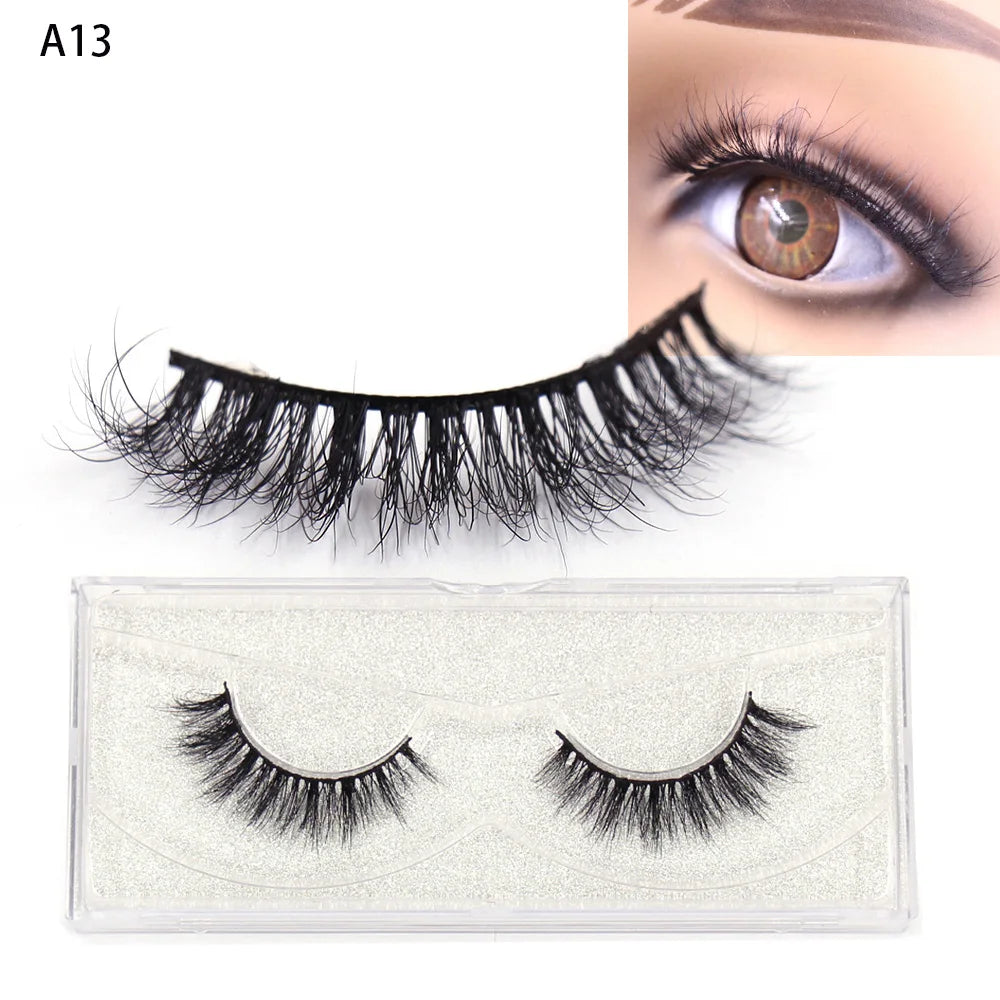 LEHUAMAO Mink Lashes 3D False Eyelashes Natural Makeup Mink Eyelash Extension Make Up Real Siberian Mink Full Strip Eyelashe A01