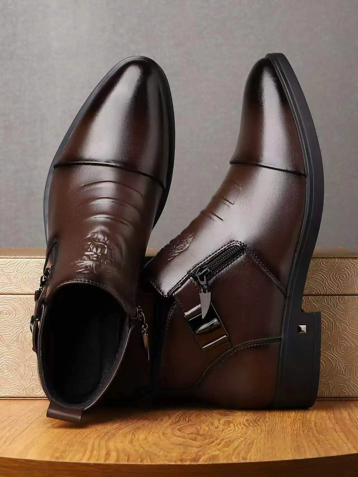 QRLQRL New Platform Leather Chelsea Boots for Men Fashion Soft-soled Men's Luxury Dress Shoes Autumn Winter Male Ankle Boots