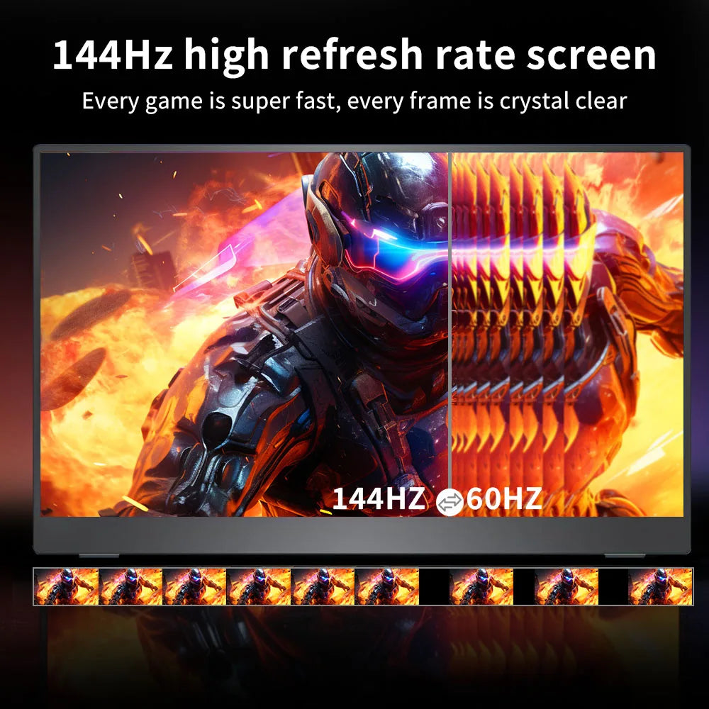 MAFNKOU 16'' 2.5K Portable Monitor 144Hz Gaming Display USB-C HDMI HDR IPS Screen Extender For Laptop PC Mac Xbox