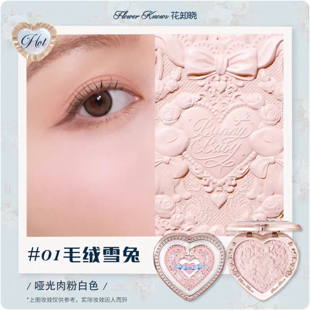 Flower Knows Little Angel Series Blush Cream Embossed Blush 6g Lasting Natural Waterproof Blush Cosmetic