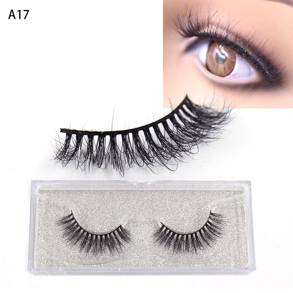 LEHUAMAO Mink Lashes 3D False Eyelashes Natural Makeup Mink Eyelash Extension Make Up Real Siberian Mink Full Strip Eyelashe A01