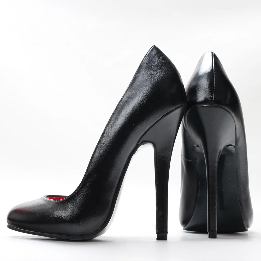 5.5 Inch Stiletto Ultra High Unisex OldHollywood Vintage Fashion Round Toe Pump Plus Size Shoes