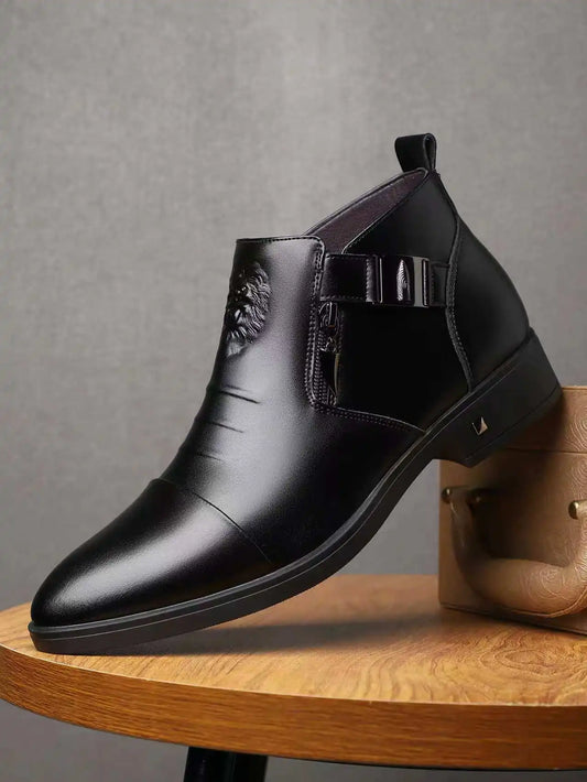 QRLQRL New Platform Leather Chelsea Boots for Men Fashion Soft-soled Men's Luxury Dress Shoes Autumn Winter Male Ankle Boots