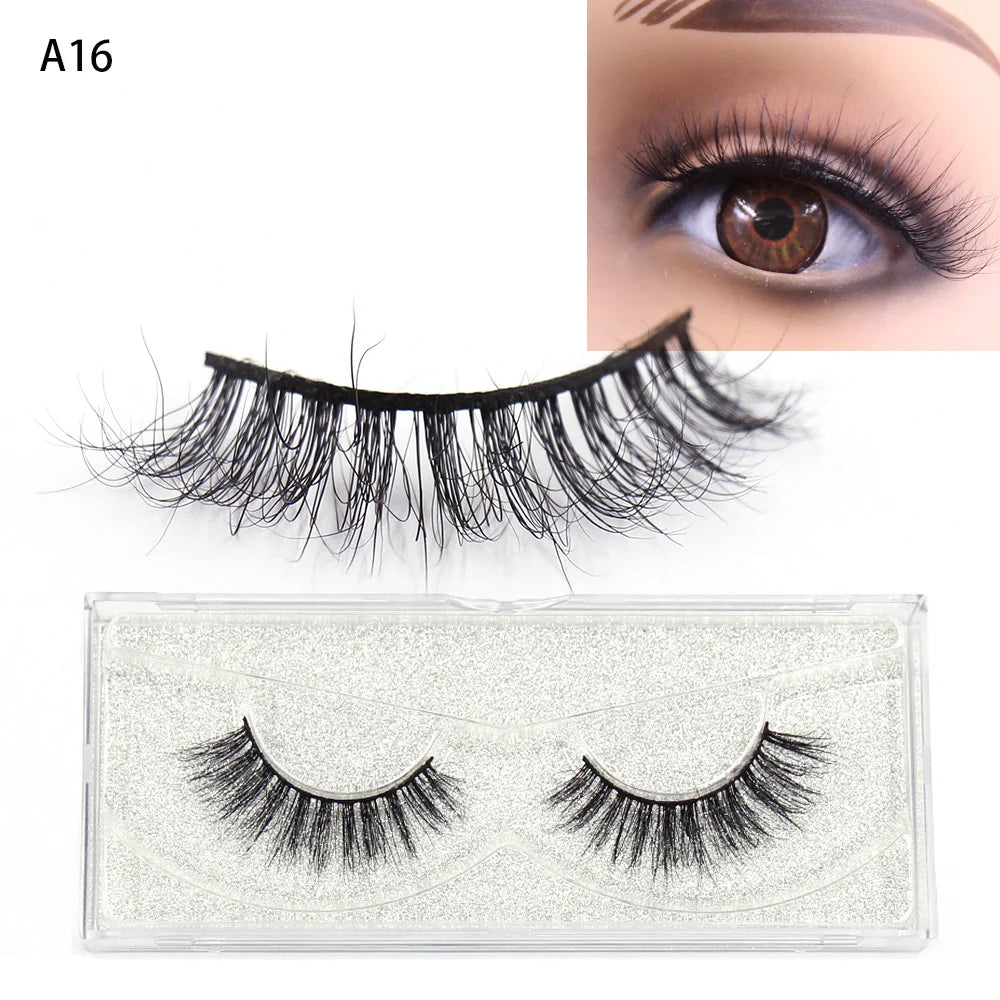 LEHUAMAO Mink Lashes 3D False Eyelashes Natural Makeup Mink Eyelash Extension Make Up Real Siberian Mink Full Strip Eyelashe A01