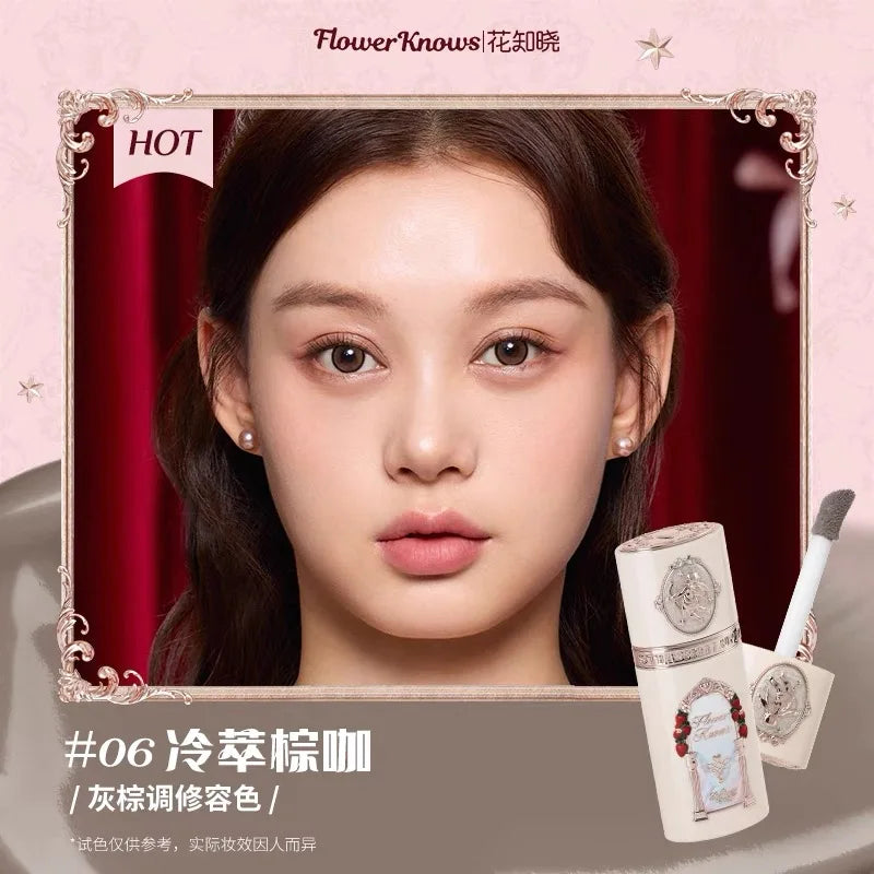 Flower Knows Shells Jewel Collection Embossed Silk Satin Blusher Expands Shrink Cheek Vintage Pearl Makeup