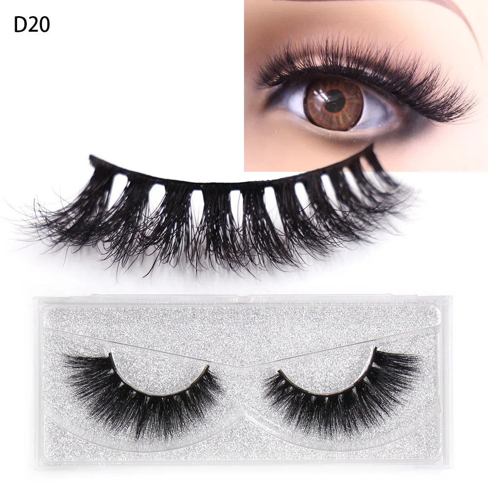 LEHUAMAO Mink Lashes 3D False Eyelashes Natural Makeup Mink Eyelash Extension Make Up Real Siberian Mink Full Strip Eyelashe A01