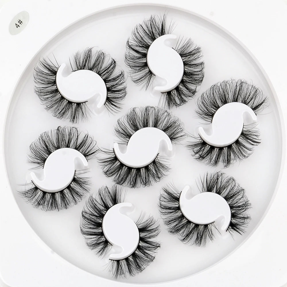 7/10 Pairs Faux Mink Strip Lashes 3D Mink Eyelashes Reusable Fluffy Make Up False Lashes extenstion