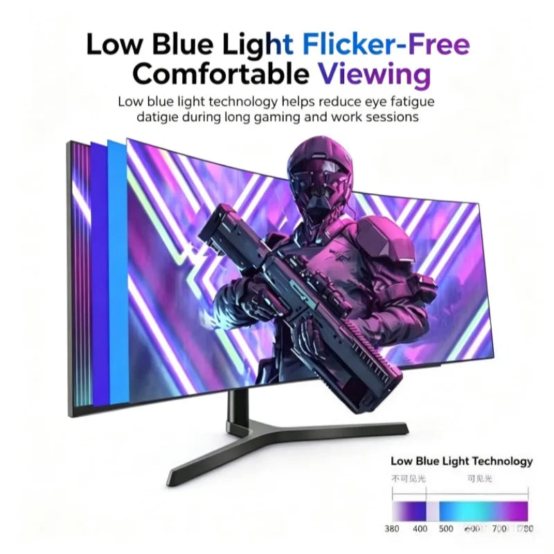 New 34-inch 4K 165HZ hairtail screen VA monitor 21.9 curved low blue light eye protection