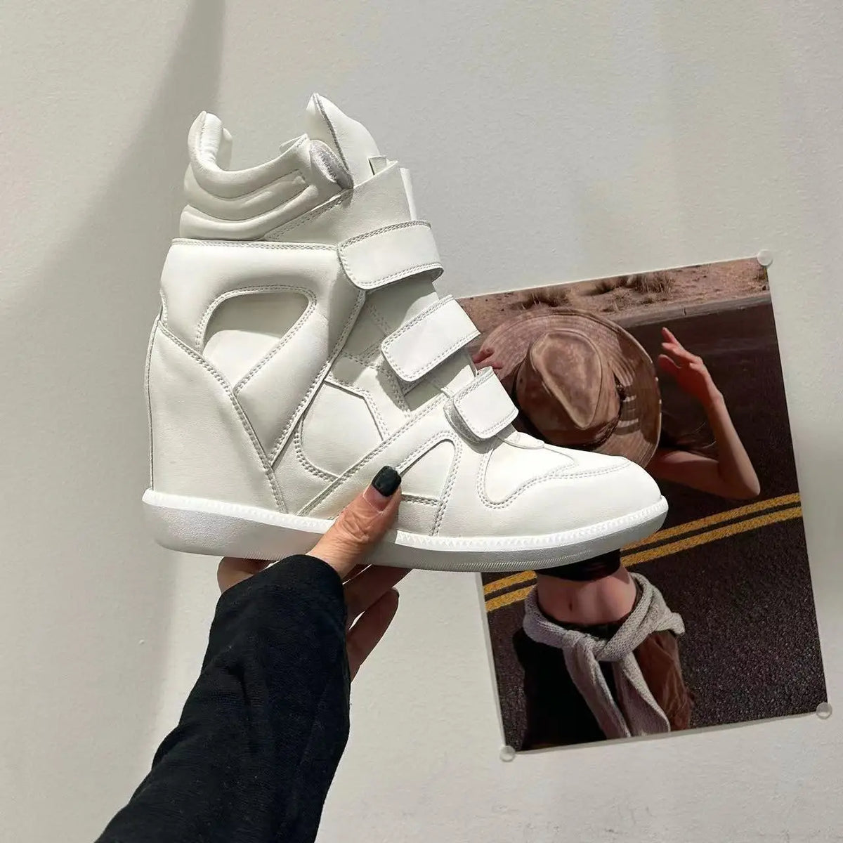Women's Ankle Boots New 2026 Genuine Leather High Platform Sneakers Fashionable 8CM Wedge Heels Snow Boots Design Women Shoes