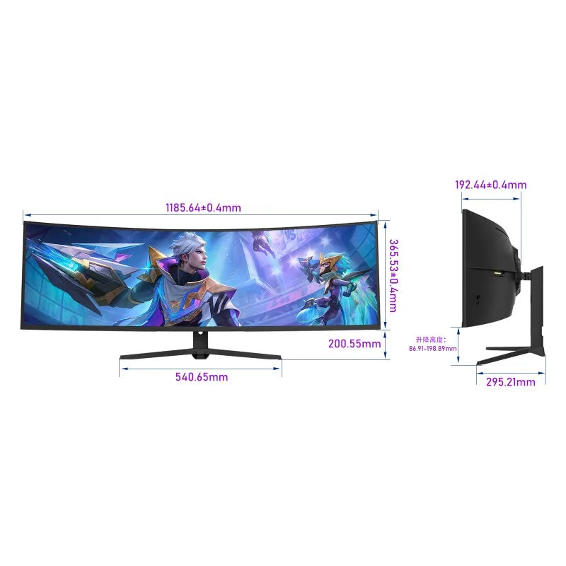 5120*1440 5K Ultra Wide Curved Gaming Monitor 49 Inch VA Panel 120Hz 1MS HDR DP Interface PC Lcd for Desktop Gaming