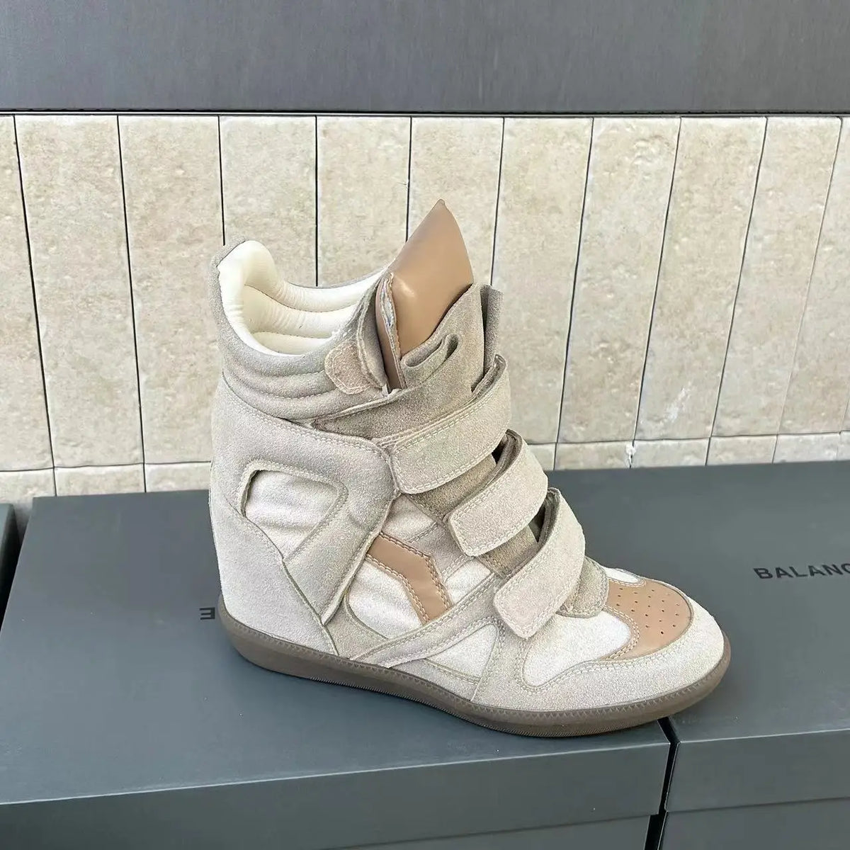 Women's Ankle Boots New 2026 Genuine Leather High Platform Sneakers Fashionable 8CM Wedge Heels Snow Boots Design Women Shoes