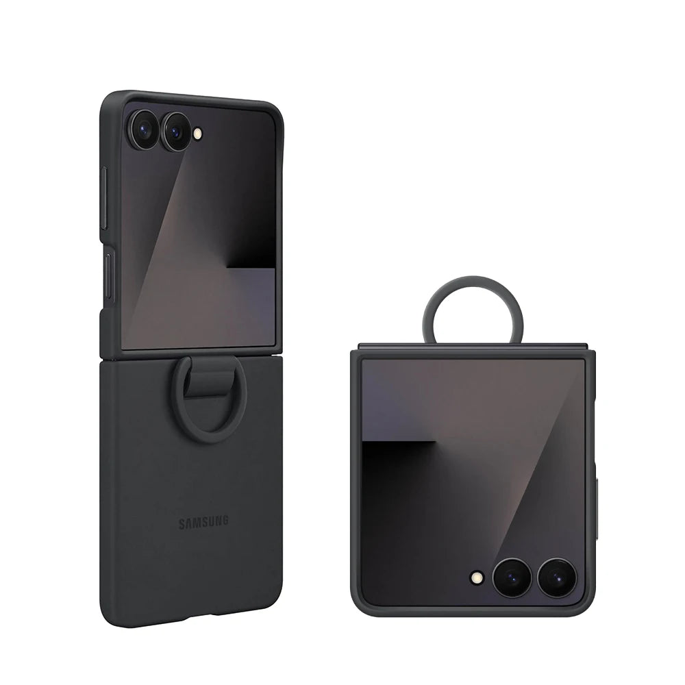 Original for Samsung Galaxy Z Flip7 Silicone Ring Case Galaxy  Z Flip 7 (Silicone) Protective Cover with Built-in Ring