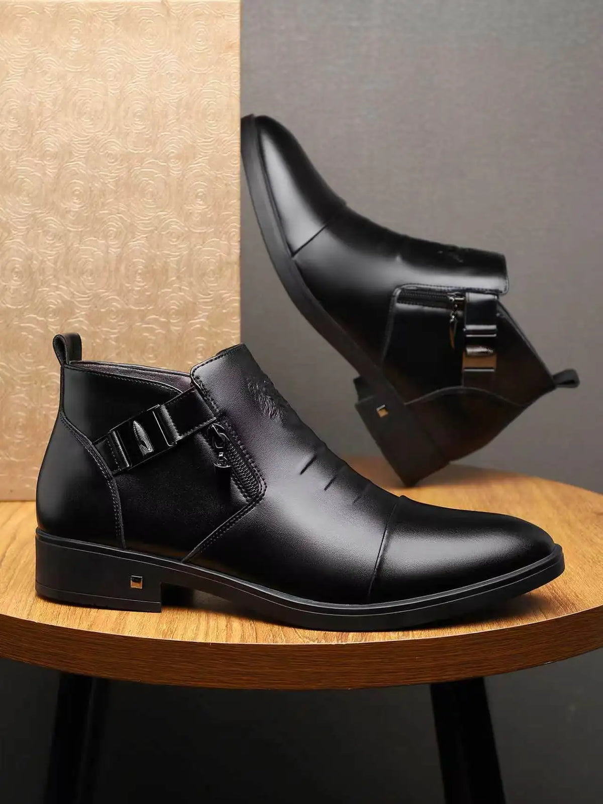 QRLQRL New Platform Leather Chelsea Boots for Men Fashion Soft-soled Men's Luxury Dress Shoes Autumn Winter Male Ankle Boots
