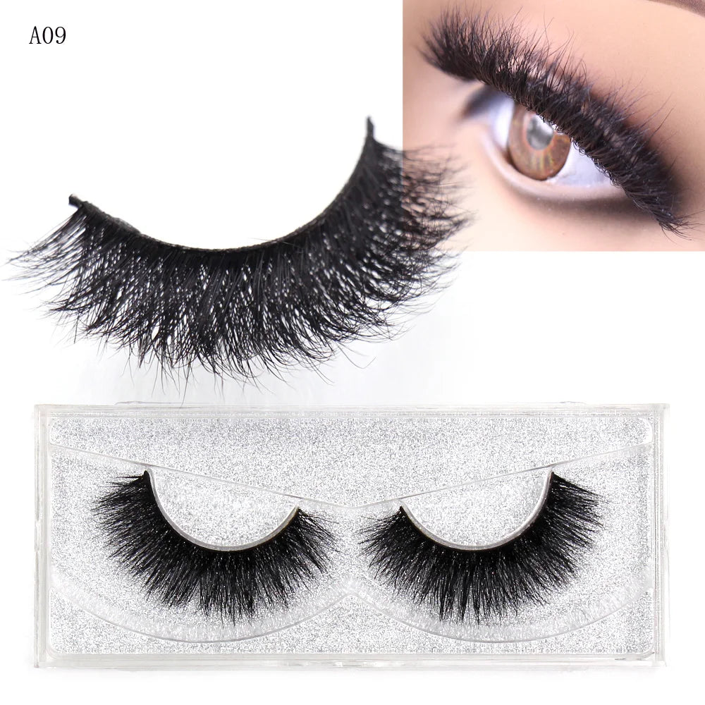 LEHUAMAO Mink Lashes 3D False Eyelashes Natural Makeup Mink Eyelash Extension Make Up Real Siberian Mink Full Strip Eyelashe A01