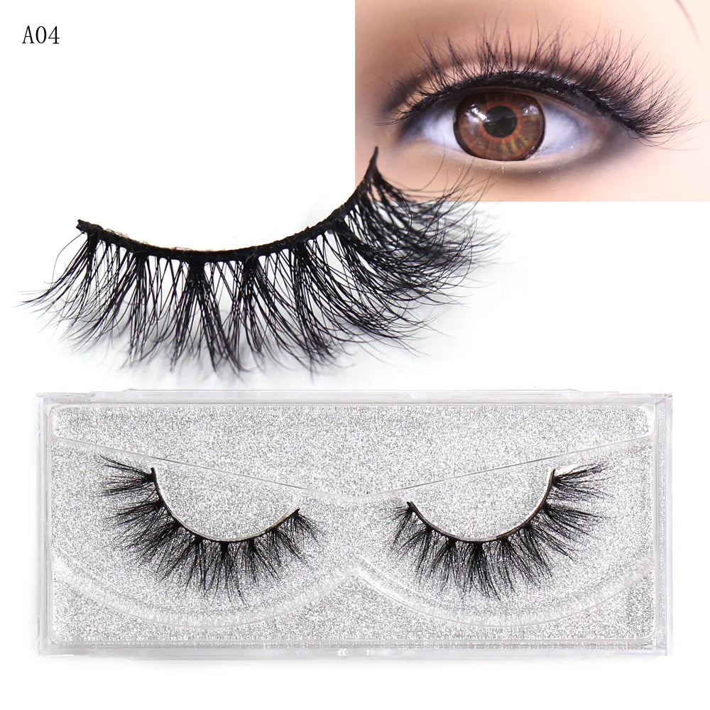 LEHUAMAO Mink Lashes 3D False Eyelashes Natural Makeup Mink Eyelash Extension Make Up Real Siberian Mink Full Strip Eyelashe A01