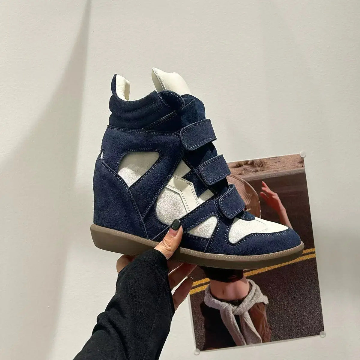 Women's Ankle Boots New 2026 Genuine Leather High Platform Sneakers Fashionable 8CM Wedge Heels Snow Boots Design Women Shoes