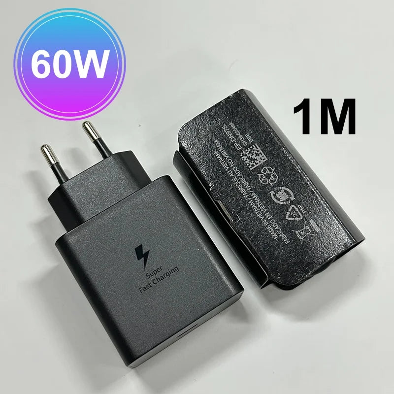 Original Samsung 60W PD Charger Super Fast Charger Type C Galaxy S26 S25 S24 S23 S22 Ultra Plus A16 A55 Z Fold 8 7 for iphone 17
